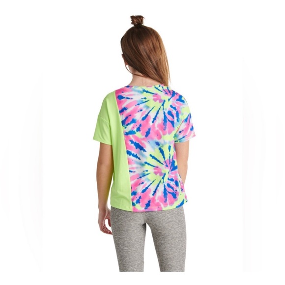 Justice Girls bright Tie Front Color Block Tie-dye Tee sz: XL (16/18) - Picture 5 of 5